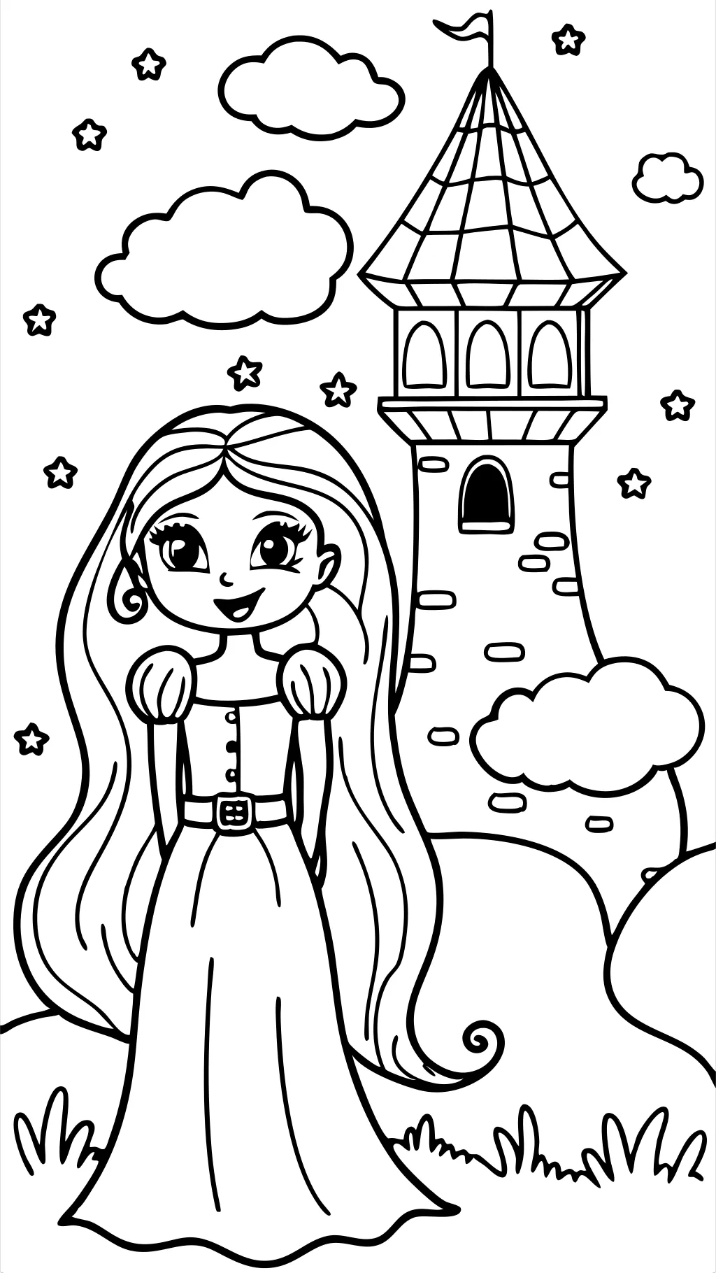 Páginas para colorear de Rapunzel imprimibles